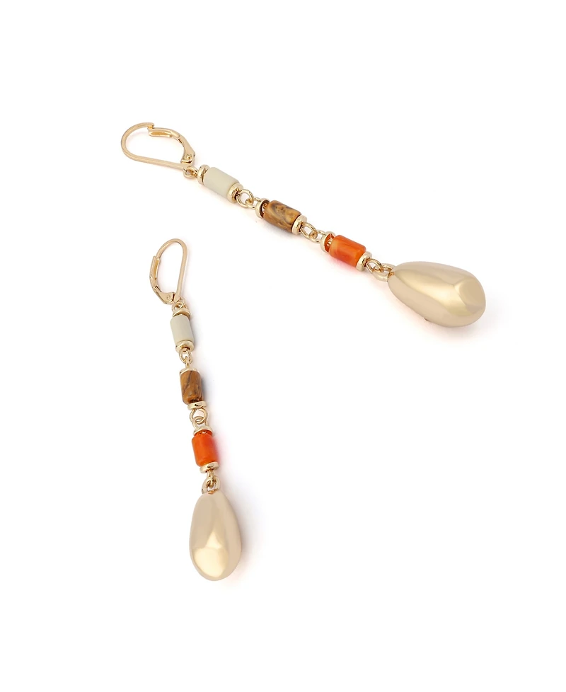 Robert Lee Morris Soho Mixed Stone Molten Bead Linear Earrings