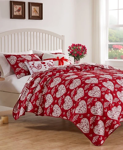 Greenland Home Fashions Lovebirds Woven Matelasse 2-Pc. Coverlet Set, Twin