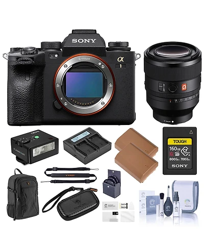 Sony Alpha 1 Mirrorless Camera, Bundle with Fe 50mm f/1.2 G Master Lens, 160GB CFexpress Type A Memory Card, Backpack, iM30 Mini Flash, 2x Extra