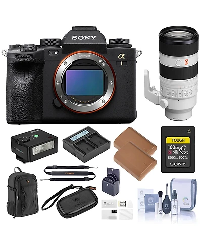 Sony Alpha 1 Mirrorless Camera, Bundle with Fe 70-200mm f/2.8 Gm Oss Ii G Lens, 160GB CFexpress Type A Memory Card, Backpack, iM30 Mini Flash, 2x