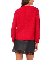 Vince Camuto Women's Cozy Crewneck Sequined Raglan-Sleeve Sweater