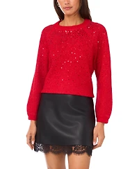 Vince Camuto Women's Cozy Crewneck Sequined Raglan-Sleeve Sweater