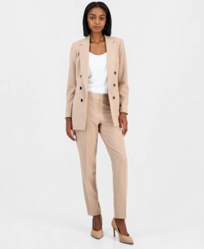 Bar Iii Womens Bi Stretch Faux Double Breasted Boyfriend Jacket Scoop Neck Camisole Bi Stretch Straight Leg Dress Pants Macys Exclusive