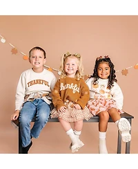 Sweet Wink Toddler Girls Thankful Thanksgiving Knit Sweater