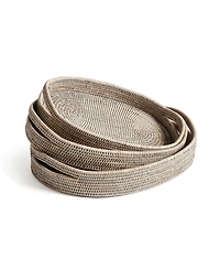 Burma Rattan Oval Serving Trays Set of 3