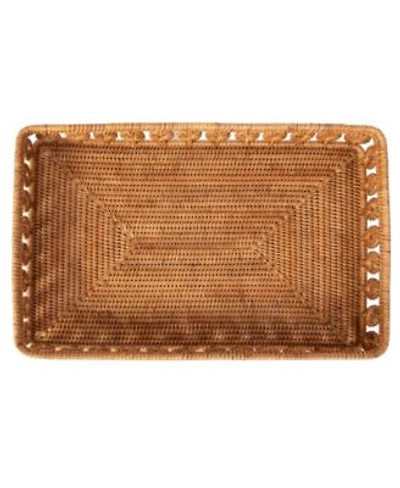Artifacts Rattan Inna Design Rectangular Tray With Glass Insert