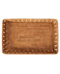 Artifacts Rattan Inna Design Rectangular Tray With Glass Insert