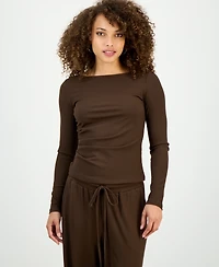 I.n.c. International Concepts Petite Rib-Knit Asymmetric Top, Macy's Exclusive