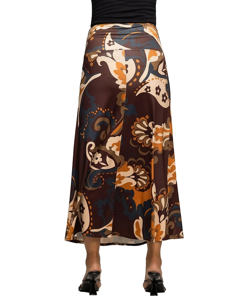 24seven Comfort Apparel Women's Maternity Elastic Waist Maxi Skirt