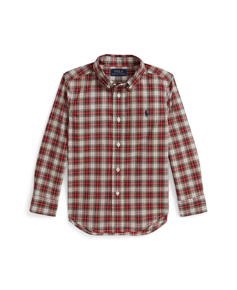 Polo Ralph Lauren Boys 2-7 Plaid Cotton Poplin Shirt