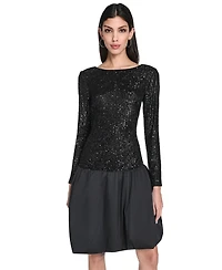 Eliza J Women's Long Sleeve Boat Neck Dress