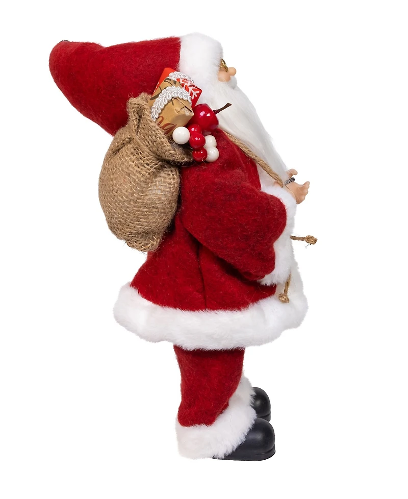 Kurt Adler 12-Inch Standing Christmas Santa with Sack and Lantern