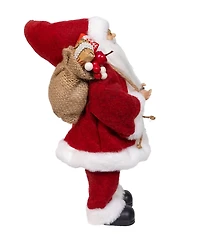 Kurt Adler 12-Inch Standing Christmas Santa with Sack and Lantern