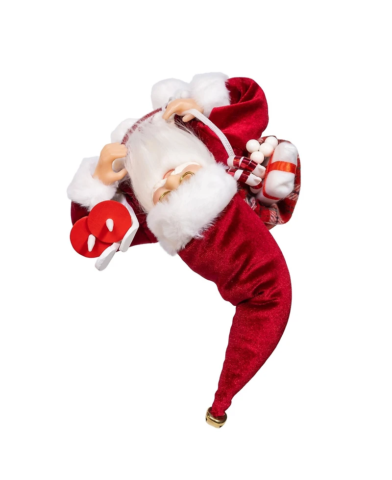 Kurt Adler 12-Inch Standing Christmas Santa with Skis