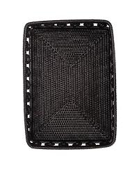 Artifacts Trading Company Rattan Inna Design Rectangular Tray With Glass Insert