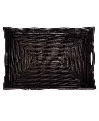 Artifacts Rattan Scallop Collection Rectangular Tray