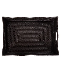 Artifacts Rattan Scallop Collection Rectangular Tray