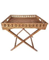 Artifacts Rattan Inna Design Butler Tray with Wooden Legs