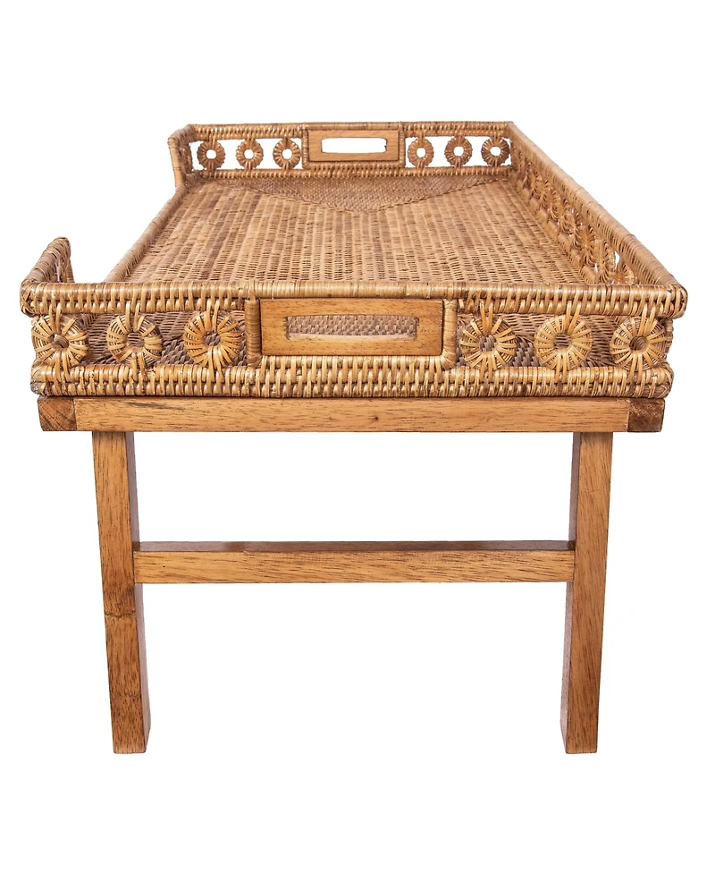 Artifacts Rattan Inna Design Breakfast Tray with Wooden Legs