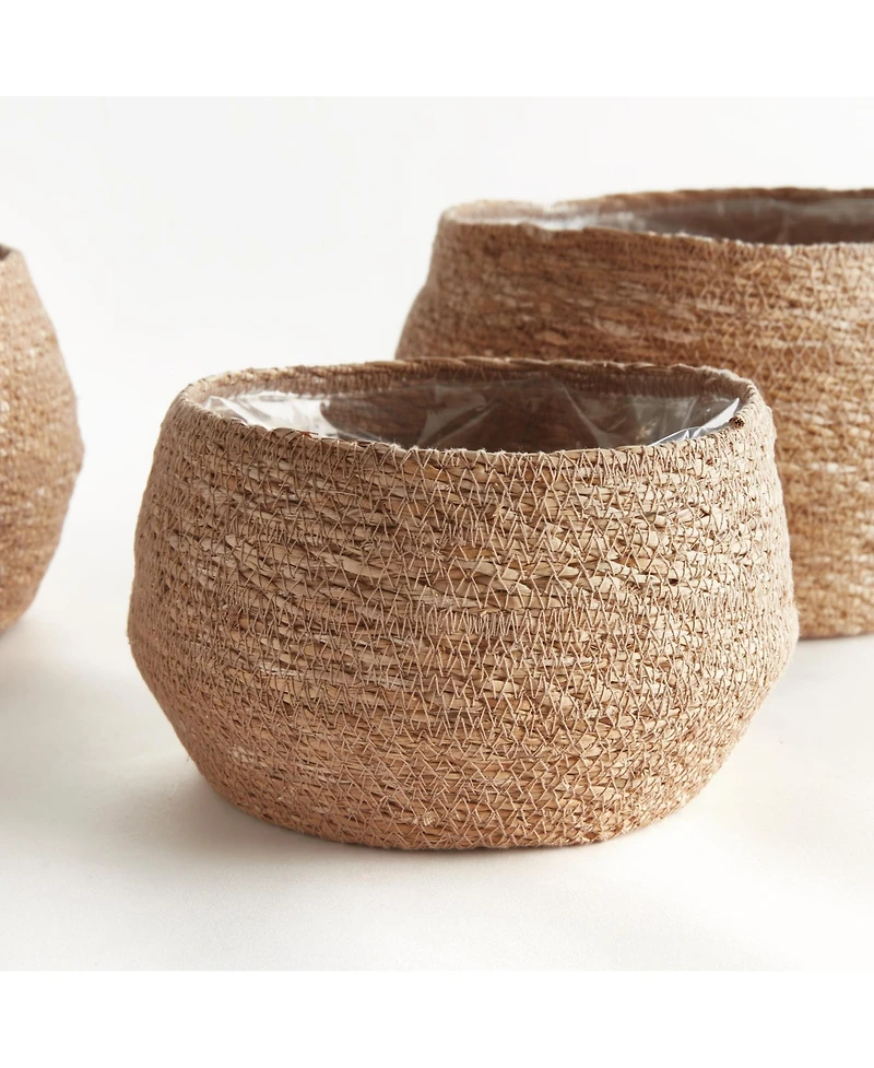 Seagrass Round Tapered Baskets, Set of 3 - Natural Color