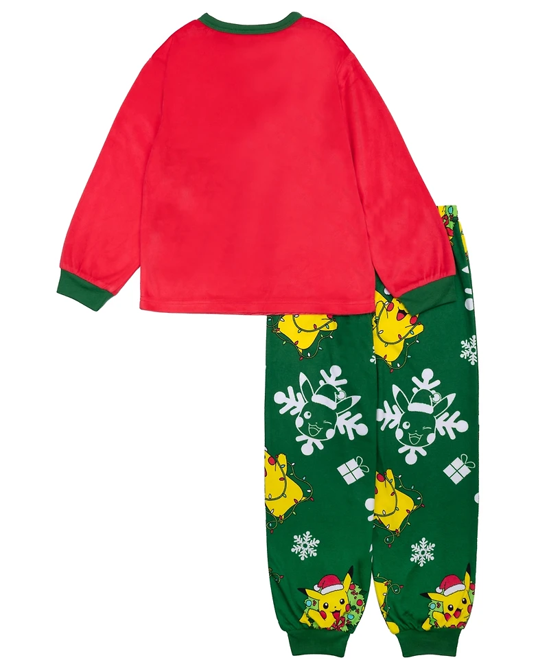 Pokemon Boys 6-12 2-Piece Printed Top and Pants Pajama Set