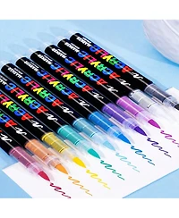Htutwoo 48 Colors Acrylic Paint Pens, Soft Brush Tip Paint Markers, Quick-Drying Waterproof Acrylic Markers for Canvas, Fabric Painting, Diy Crafts