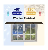 Door Canopy Black Polycarbonate 137.8 x 29.5 in Durable Canopy