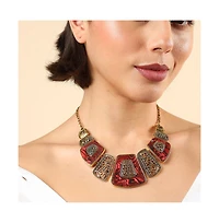 Sohi Women's Gold Plated Statement Necklace