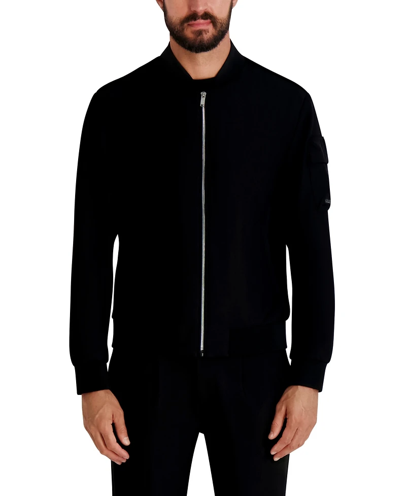 Karl Lagerfeld Paris Men's Zipper Bomber Jacket