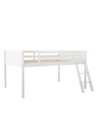 Full Wood Low Loft Bed With Ladder, Ladder Can Be Placed On The Left Or Right