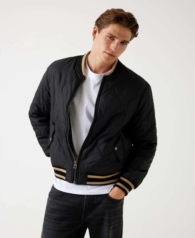 Guess Men's Alameda Ripstop Long Sleeve Bomber Jacket