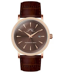 Porsamo Bleu Men's Veritas 1 Genuine Leather Band Watch 1362GVEL