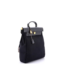 Pre-Owned Hermes Herbag A Dos Zip Backpack Toile and Leather