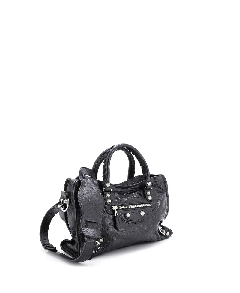 Pre-Owned Balenciaga Mini Logo Strap City Classic Studs Bag Leather