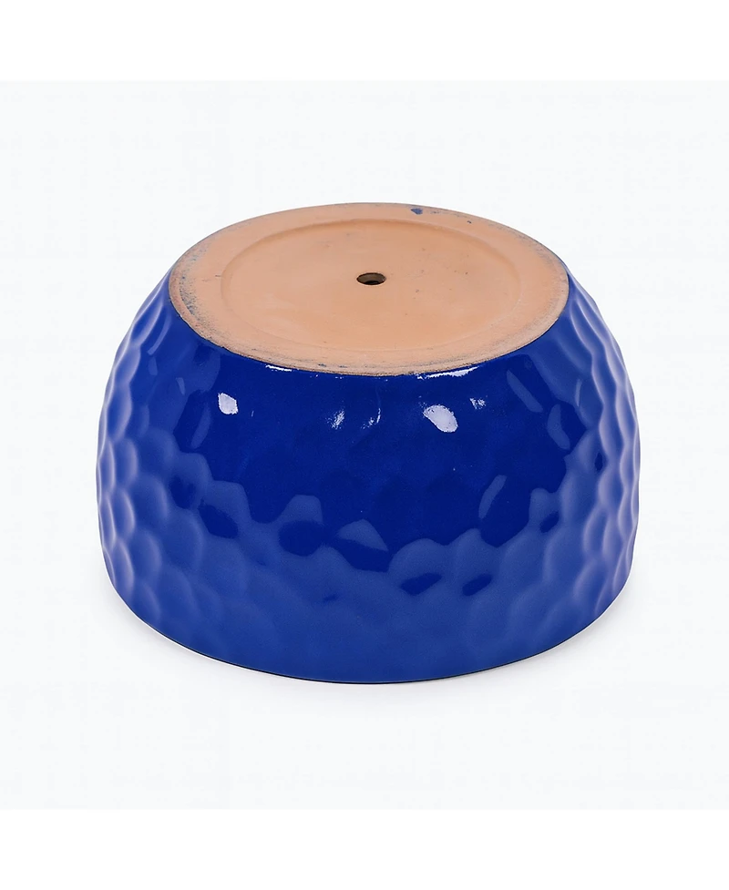 Chic Crate 3-Piece Antique Blue Ceramic Planter Set