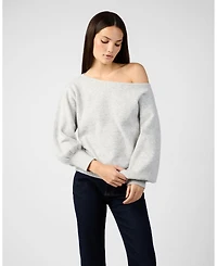 WeWoreWhat Women's Off The Shoulder Balloon Sleeve Sweater
