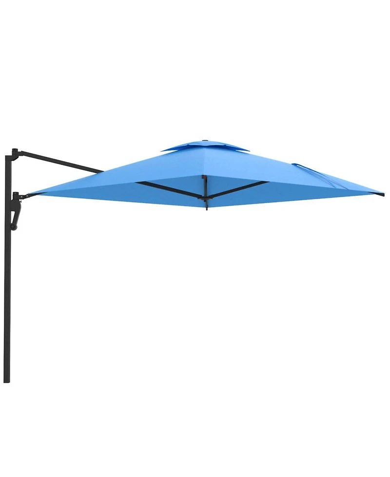 Aecojoy 10ft Cantilever Patio Umbrella, Large Rectangle Umbrella 180° Rotation Offset