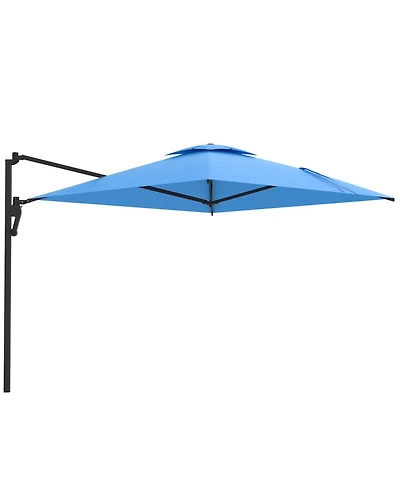Aecojoy 10ft Cantilever Patio Umbrella, Large Rectangle Umbrella 180° Rotation Offset