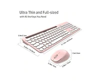 Wireless Keyboard And Mouse Combo - Full-Sized Ergonomic Keyboard With Holder, 2.4GHz Silent Cordless Set For Windows Laptop, Pc
