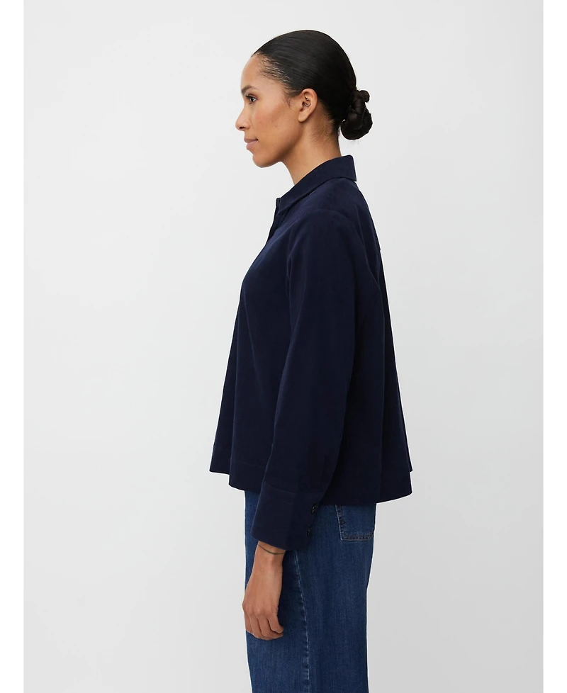 Masai Copenhagen Women's Long Sleeve Collared Velvet Shirt