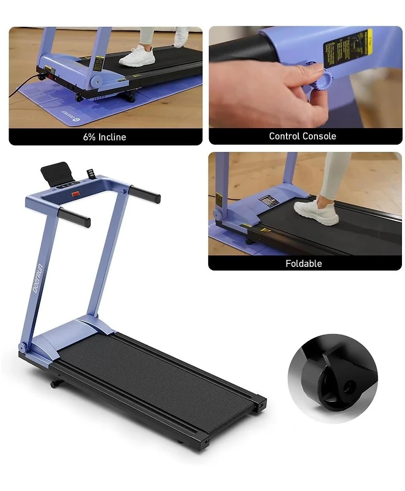 DeerRun Foldable Treadmill for Home: Features a 3.5 Hp motor, 5% incline, and 350 lbs capacity. Compact