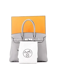Pre-Owned HERMA‰S Birkin 30 Handbag Grey Togo with Palladium Hardware