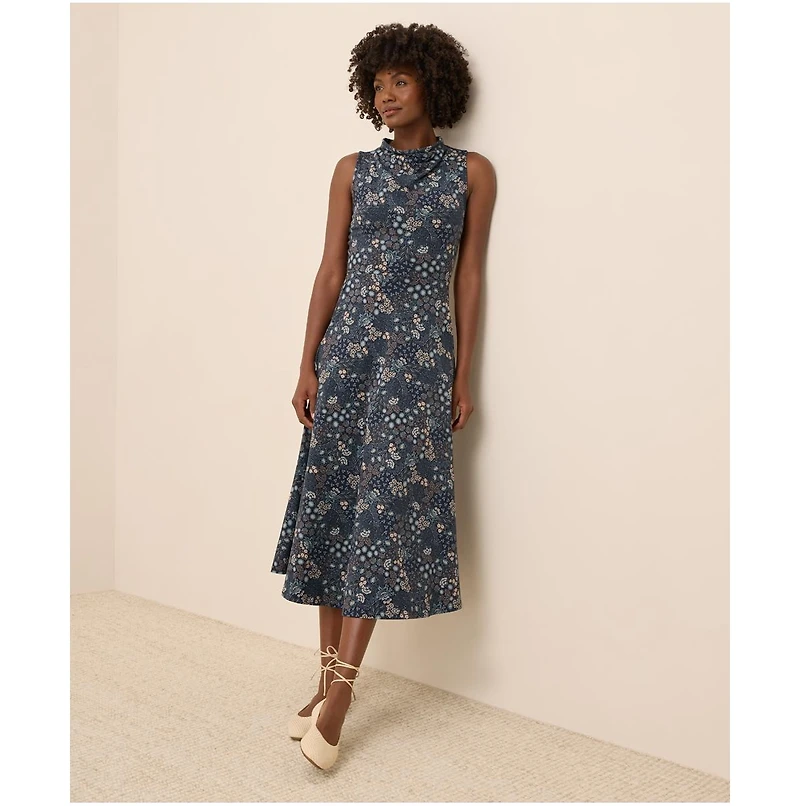 Pact Women's Fit & Flare Cowl Neck Dress