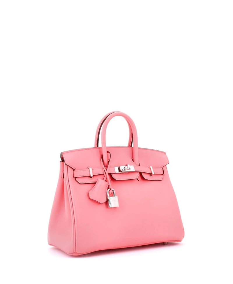 Pre-Owned Hermes Birkin 25 Handbag Pink Swift with Palladium Hardware