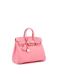 Pre-Owned Hermes Birkin 25 Handbag Pink Swift with Palladium Hardware