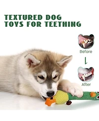 Nocciola 2-in-1 Squeaky Duck Dog Toy, Christmas gift,Cute Stuffed Dog Toys with Large Durable Rubber Squeaky Core for Aggressive Chewers