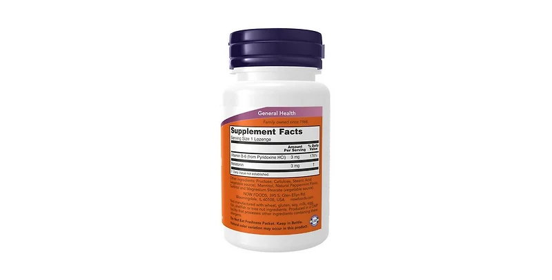 Now Foods Melatonin, 3 mg, 90 Lozenges