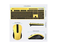 Wireless Keyboard And Mouse Combo, 2.4G Wireless Computer Keyboard With Phone Tablet Holder, Silent Mouse With 6 Button, Compatible With