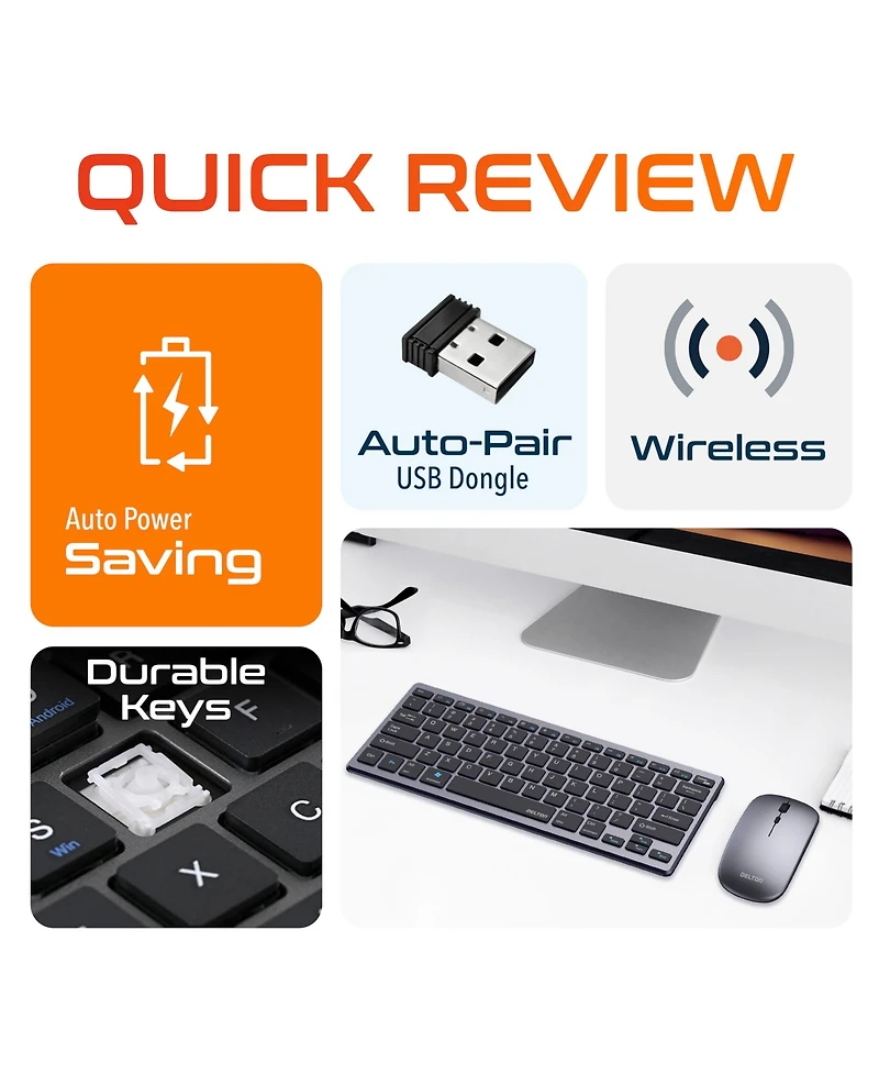 Delton N35 Wireless Slim Keyboard & Mouse Combo (DKMKITMIN35-wb)