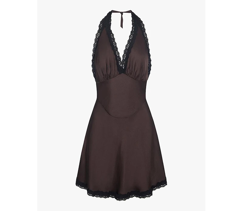 WeWoreWhat Women's Halter Lace Mini Dress